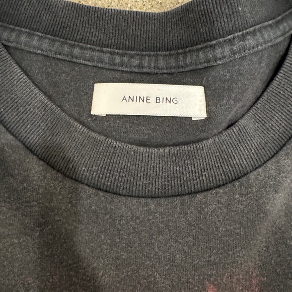 Anine Bing Charcoal Crewneck Tiger Tee - Picture 3 of 8